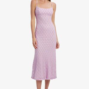 adoni mesh midi dress in lilac